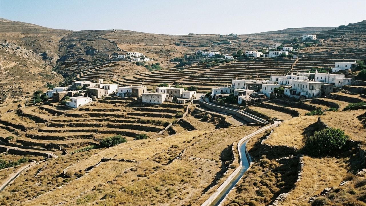 south-facing terraces, irrigation channels, and a season that runs the wrong way